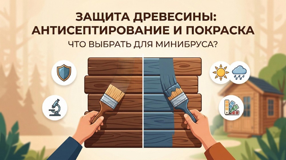 Защита древесины: антисептирование и покраска строений из минибруса — что выбрать?